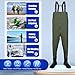 KPHYMOD Chest Waders Hip Waders Nylon Hip Boots for Women, Thick Beef Tendon Sole Lightweight Waterproof Bootfoot(Green,9.5)