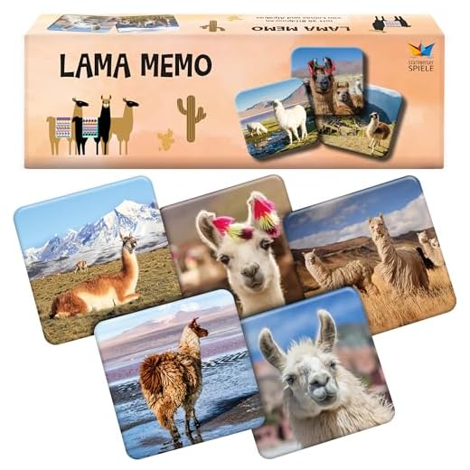 NSV - 4059 - THE MIND - Kartenspiel 7 Starnberger Spiele - Lama Memo - Geschenk für Lama- und Alpaka-Fans - Tolles Spiel für die ganze Familie