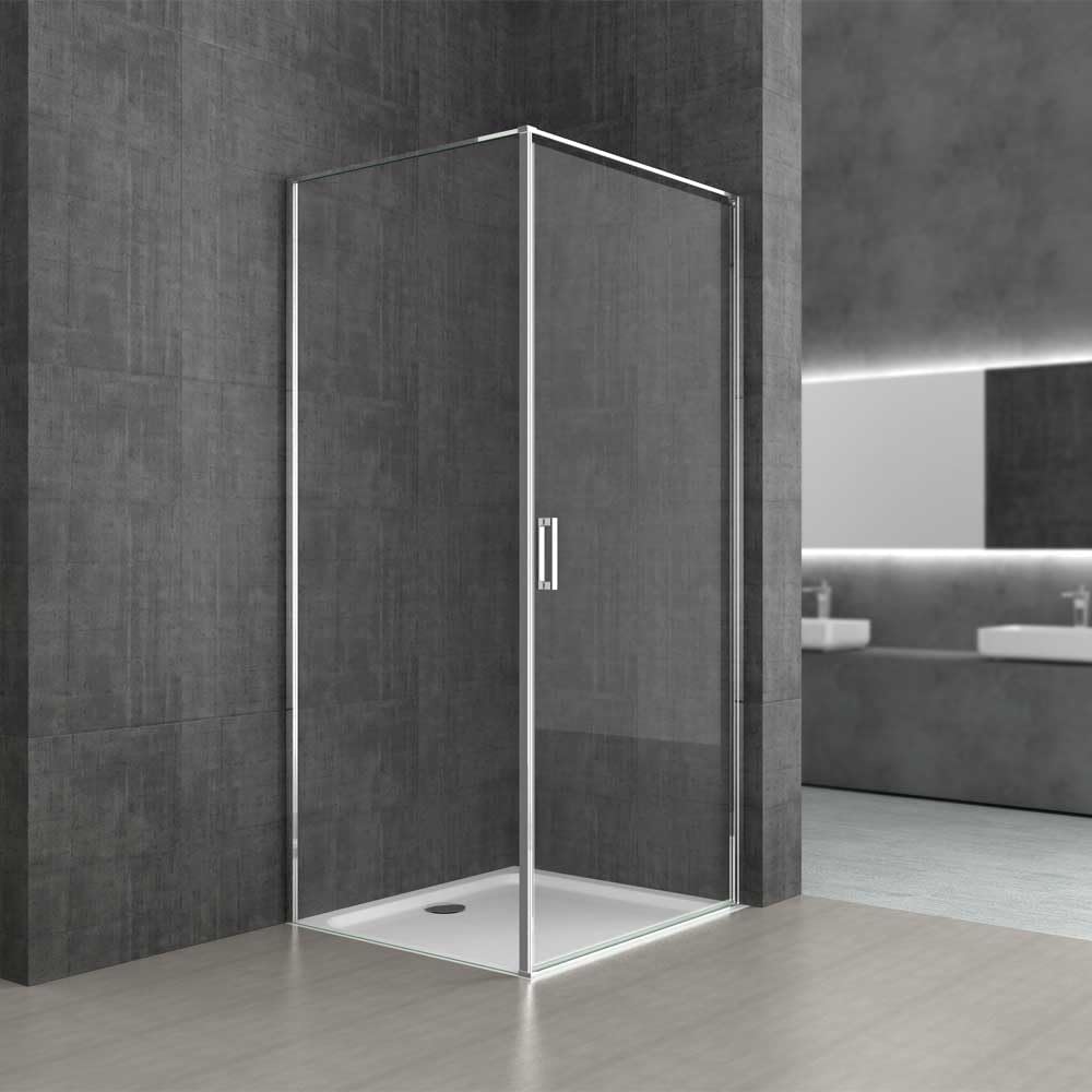 Durovin Bathrooms 800 x 800mm Shower Enclosure - Pivot Door Left Hand Side Handle