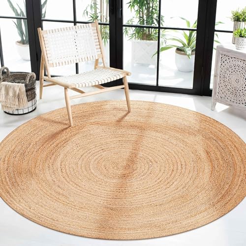 Craft Trade Handgewebt Natur Boho Jute Teppich Reversibel Geflochten...