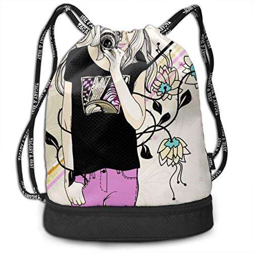 XCNGG La Mochila del Lazo, Las Muchachas de la fotografía Imprimen el Bolso de la Mochila del Paquete del Gimnasio del Viaje del Deporte