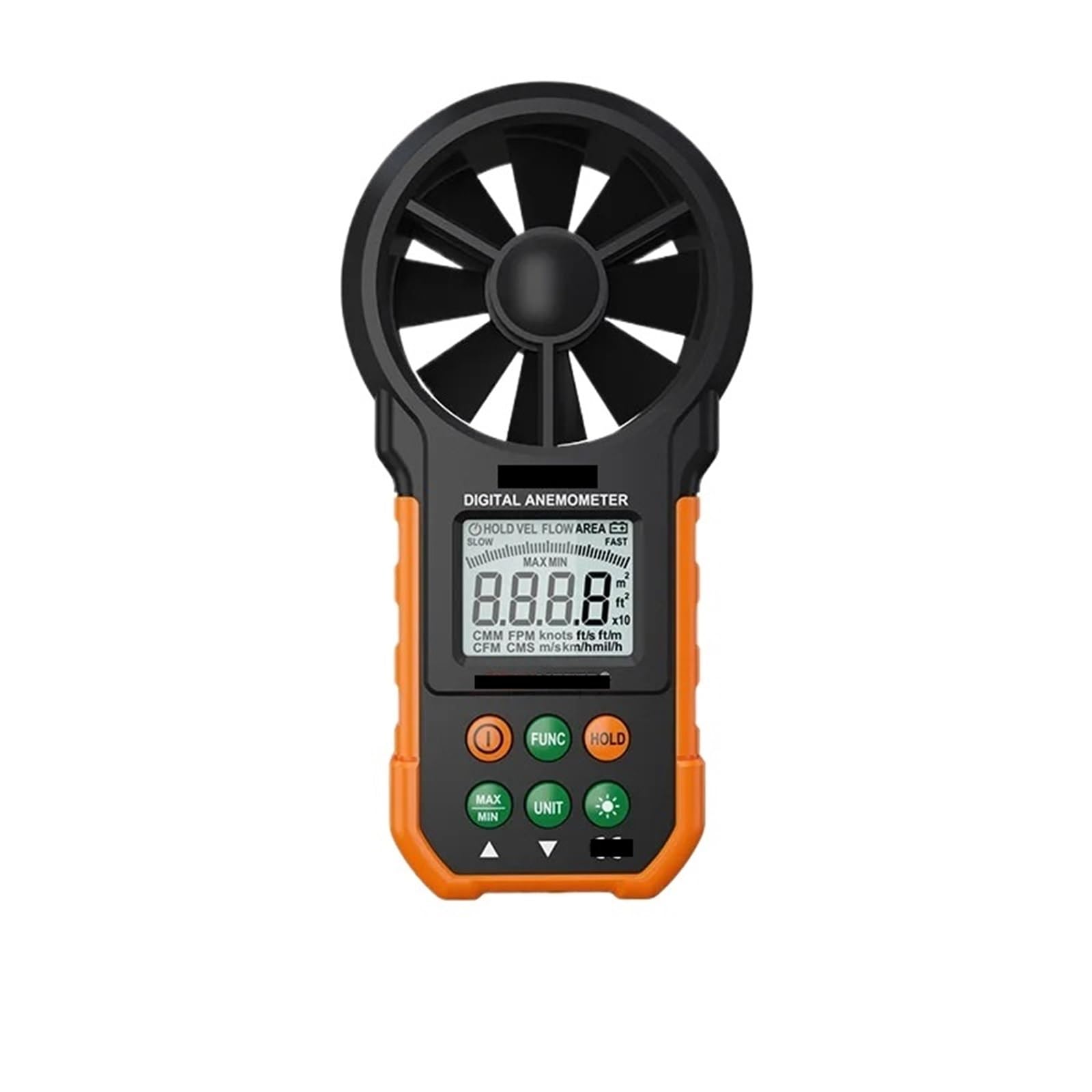 Anemómetro Portátil, Anemómetro de mano con pantalla LCD digital, medidor de velocidad del viento, instrumento industrial for medir la velocidad del viento en interiores y exteriores.