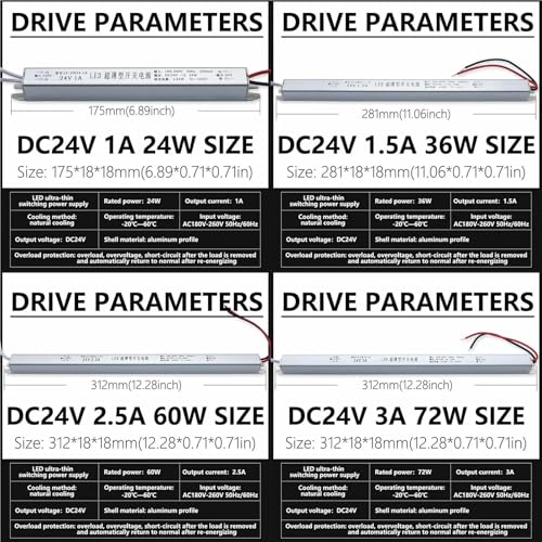 Pilote LED DC24V 24W 1A transformateur d'éclairage ultra-mince AC220V
