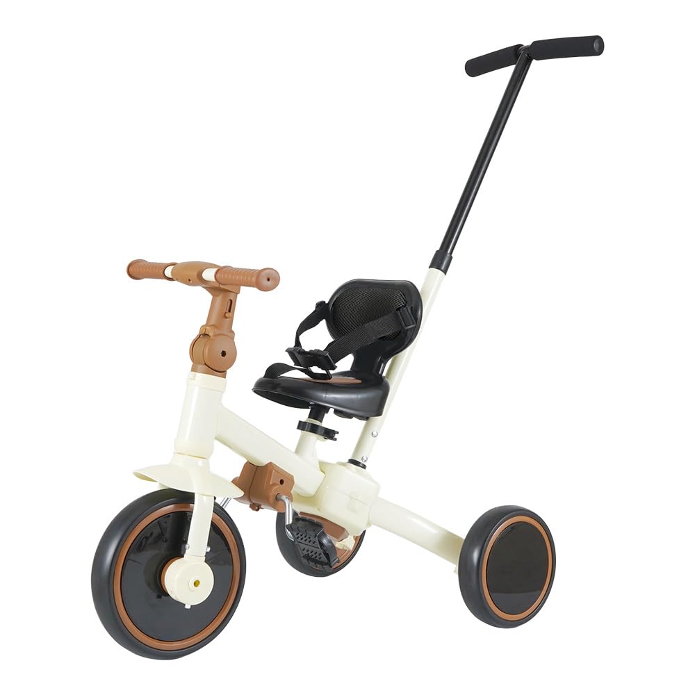 Amazon.co.jp: アンジュスマイル 三輪車 手押し 棒付き のりかえ三輪車