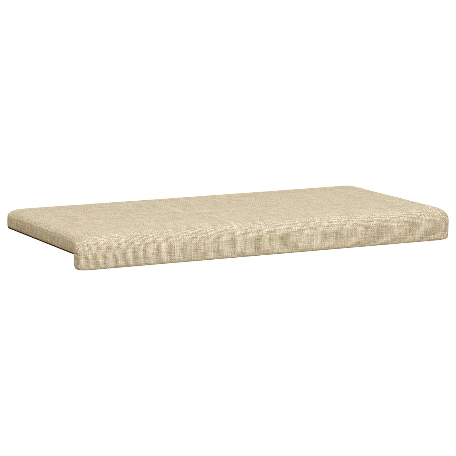 Cojín para banco en forma de L, color crema, 35 cm de profundidad