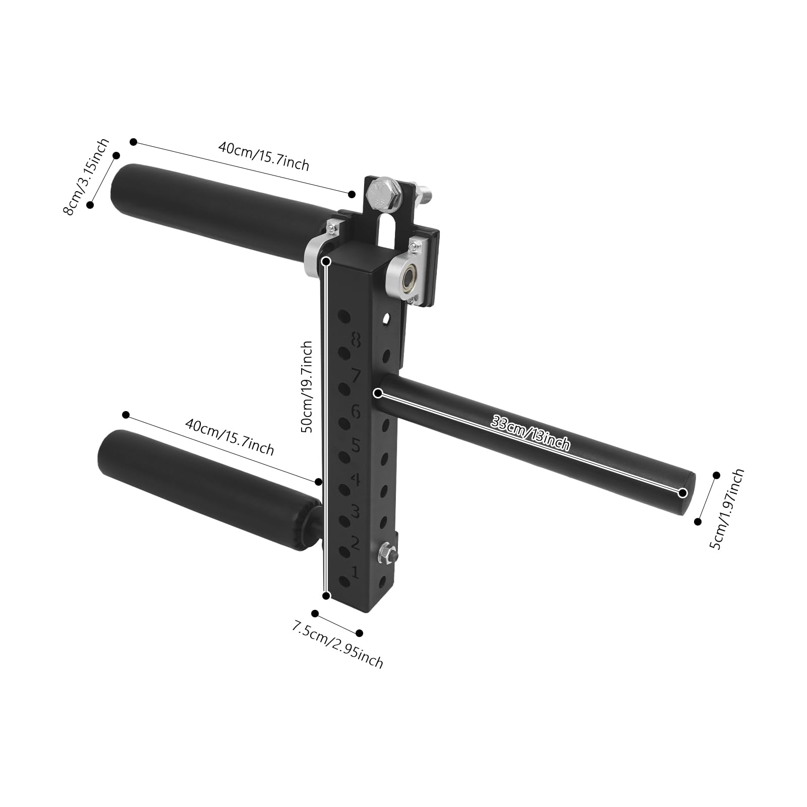 Beinstrecker Beinbeuger Rack Aufsatz 120kg 50mm Stahl Höhenverstellbar | 8-stufig verstellbares Beintrainings-Zubehör aus Q235 Kohlenstoffstahl für effektives Home Gym Krafttraining.