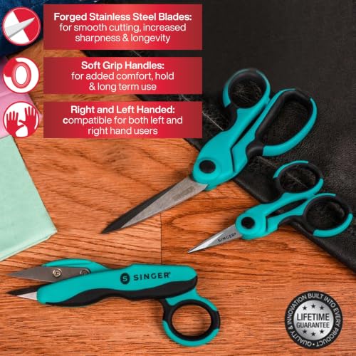 Image of SINGER ProSeries Sewing Scissors Bundle, Fabric, Detail & Snips, 3 Count