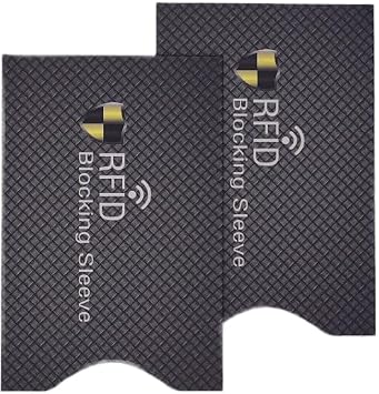 RFID Blocking Sleeves 2 Pack- Credit/ID Card Protector, Contactless Security Protector, Protection from Cyber & Identity Theft