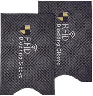 RFID Blocking Sleeves (2 Pack)- Credit/ID Card Protector, Contactless Security Protector, Protection from Cyber & Identity Theft
