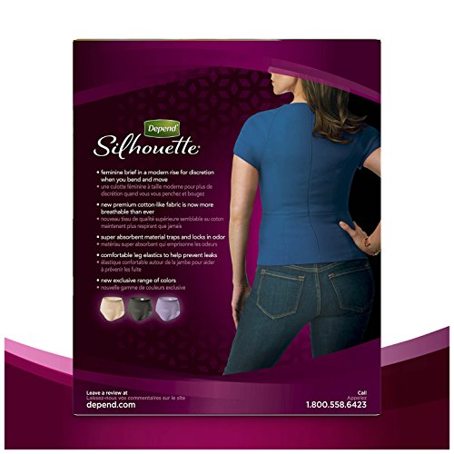 Image of Depend Silhouette Incontinence Underwear for Women, Maximum Absorbency,20 count, L /XL, Beige