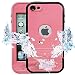 iPod 6 Case iPod 5 Case iPod 5 6 Defender Waterproof Case For Boys Girls Built-in Touch Screen for Dustproof Sweatproof (Pink)