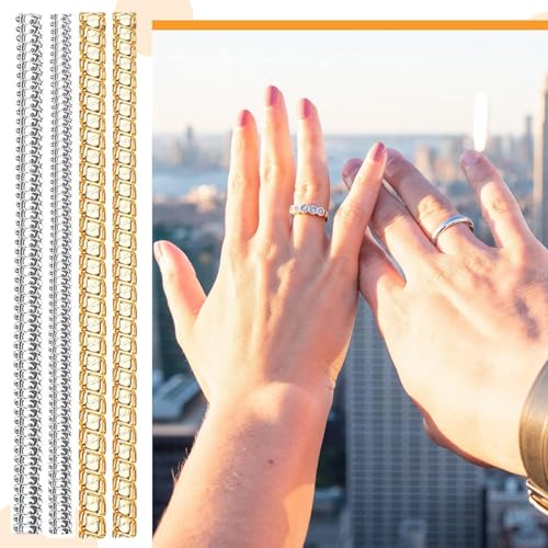 Image of Anzailala Ring Size Adjusters for Loose Rings,4 Sizes Ring Tightener Resizer(8 Pcs 2 Colour) | Features 4 gold and 4 clear ring tighteners in various sizes, fits loose ring bands securely and comfortably.