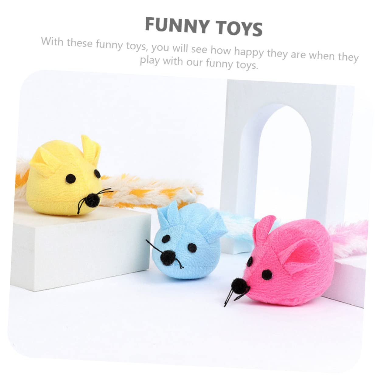 Happyyami 15pezzi Giocattoli Peluche Per Gatti Di Topi Colorati Per Stimolazione Indoor Giocattoli Con Gatta Per Attività e Divertimento Feline