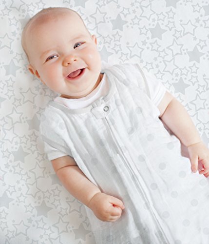 Image of SwaddleDesigns Softest Cotton Muslin Fitted Crib Sheet /Toddler Sheet for Baby Boy & Girl, Sterling Starshine (Pack of 2)