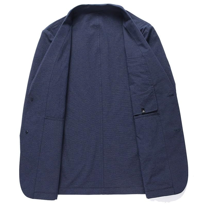 Men's Casual Slim Fit Korean Style Spring Fall Middle Aged Suit Jacket Lightweight Sport Coat2