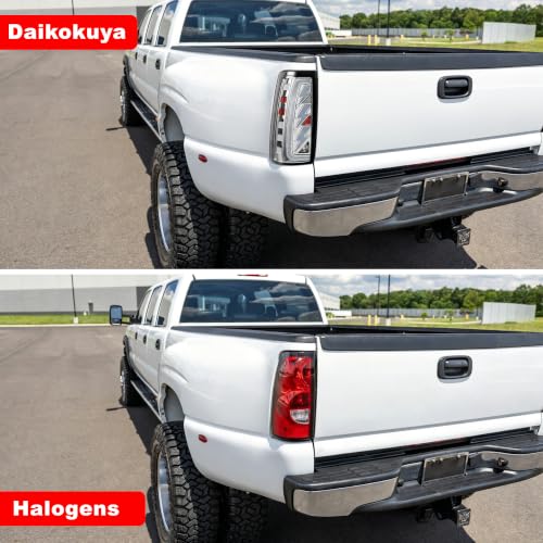 Image of Sequential Led Tail Lights Fit for 1999-2002 Chevy Silverado 1500 /2500,1999-2006 GMC Sierra 1500 /2500 /3500, Starting Animated Dynamic Turn Signal,Brake Light,Reverse Light,Rear Light Assembly, Clear
