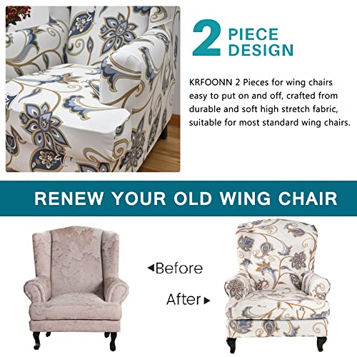 Krfoonnwingbackchaircoverslipcovers2piecestretchwingchaircoversspandexsofaarmchairnonslipfurnitureprotectorforlivingroomcolor01 Urban Country Home Decor Krfoonn wingback chair cover slipcovers 2 piece stretch wing chair covers spandex sofaarmchair non slip furniture protector for living room color01 urban country home decor
