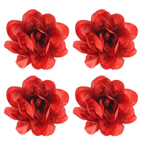 Image of M METERXITY Large Women's Brooches Lapel Pin, Lapel Pins Dainty Satin Fabric Big Camellia Flower Hair Clip Dancer Pin Up for Hats /Parties /Clothes /Jewelry