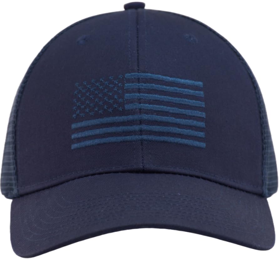 Image of TSSGBL USA Flag Trucker Hat - OSFM & XXL Big Head Fit, Adjustable Mesh Snapback American Patriotic Baseball Cap