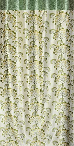 Image of Floral Print Semi-Sheer Curtains for Window 5 Feet, Pack of 1, Green