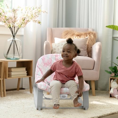 Image of Ingenuity Keep Cozy 3-in-1 Grow with Me Vibrating Baby Bouncer Seat & Infant to Toddler Rocker, 0-30 Months Up to 40 lbs (Pink Lily)