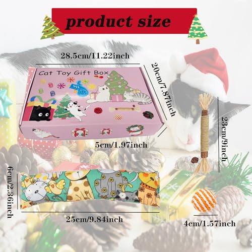 Jouets interactifs pour chats : set de peluches de Noël résistantes pour chatons - 6