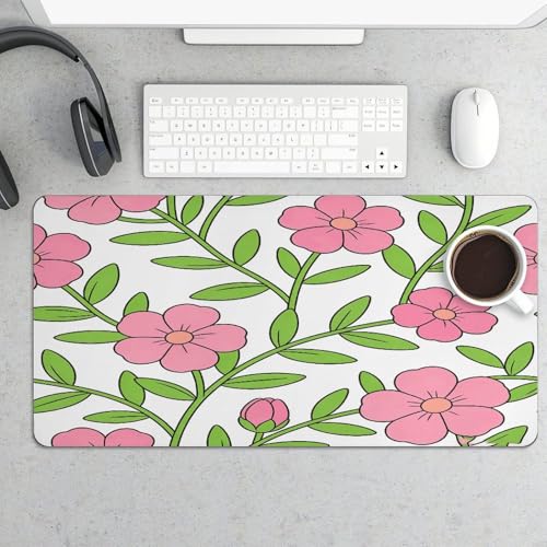 Line Pink Flower Desk Pad impermeable 30x60 cm miniatura 5