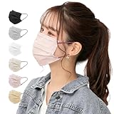 [サンパーシー] バイカラー プリーツマスク 50枚セット 不織布 使い捨て (M, スモーキーピンク)