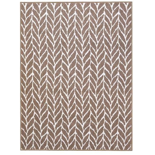 Primaflor Outdoor-Teppich Beidseitig - REVERSO, Knitted Joy, Braun, 120x160cm | Wetterfester, Wasserabweisender, UV-Beständiger Teppich für Innen und Außen, Balkon und Terrasse, Öko-Tex Zertifiziert