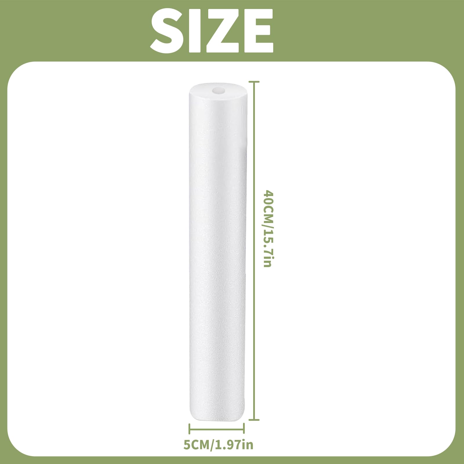4 Pezzi Spugna per Fiori Canne in Schiuma per composizioni Floreali Tubo in Schiuma per Modellismo Forniture per Arti e Mestieri Fai-da-Te Bianco 40x5 cm
