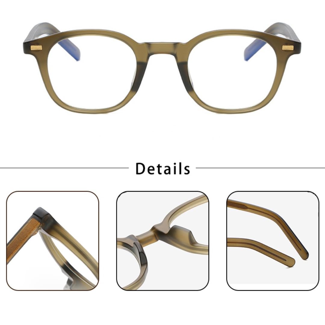 Okulary przeciwsłoneczne Retro Square Metal Gładkie Szkło Męskie Damskie Oprawki TR90 Do Czytania Komputerowego