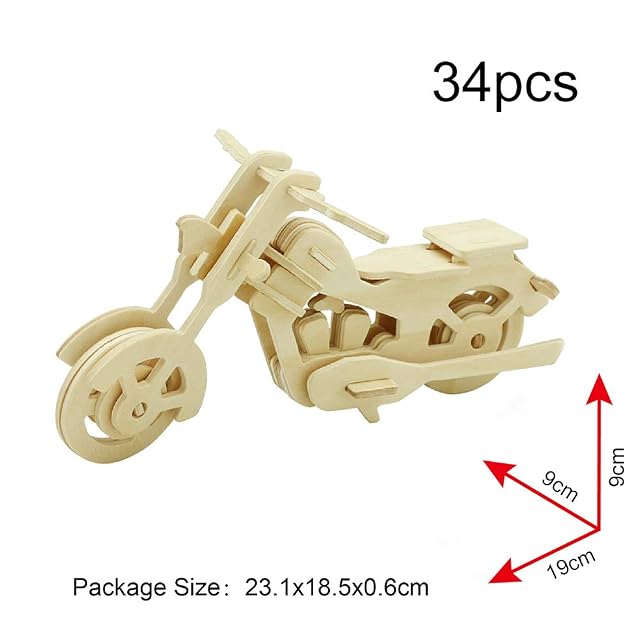 Georgie Porgy Rompecabezas de Madera 3D Moto Modelo Woodcraft Kit de construccion de los Juguetes para niños…