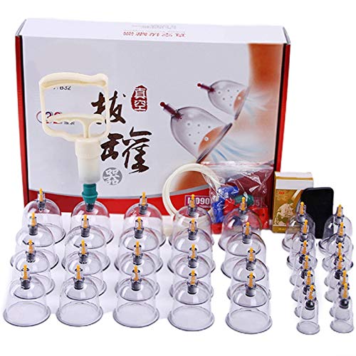 BEAUY 32 PièCes Chinois Vide Ventouses Canettes Tasses Kit Retirer un Appareil à Vide Massage Ventouses ThéRapie DéTendre Pompes D'Aspiration Masseurs Cover
