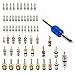 51 Pcs Air Conditioning Schrader Valve Cores for Car Home A/C Accessories R12 R134a Refrigeration Tire Valve Stem Core with Double Head Dual Dismantling Remover Installer Tool Assortment Kit
