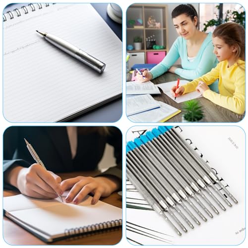 Collazoey 14 Stück Kugelschreiberminen Großraumminen,Kompatible Set Minen,Metall Ersatzminen für das G2-Format,1,0mm Strichstärke M,Schreibfarbe (Blau)