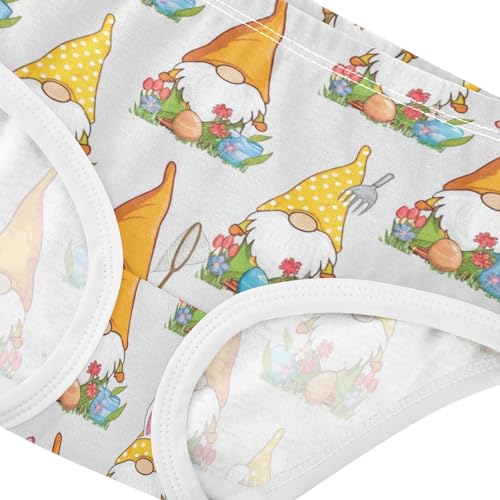 Joisal Cute Easter Gnomes Little Girl Panties Toddlers Underwear Floral Cotton Animals Briefs Undies Kids 2t4