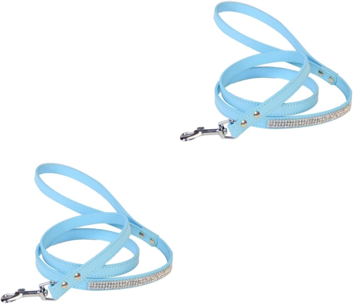 minkissy 2pcs Walking Traction Rope for Dog Leash Pet Leash Crystal Pet Leash Small Dog Leash Diamond Leash Dog Collar for Pet Pulling Rope Extender Leash Blue Suit Neo Harness Medium Dog