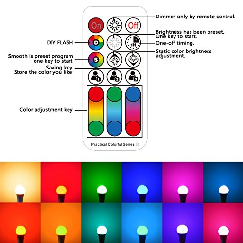 Color Changing Led Light Bulb, 120 Colors, 70 Watt Equivalent, Diy Strobe, Warm White 2700K Rgb With Remote Control, Led 10W A19 E26 Screw (Pack Of 2) #TOP3