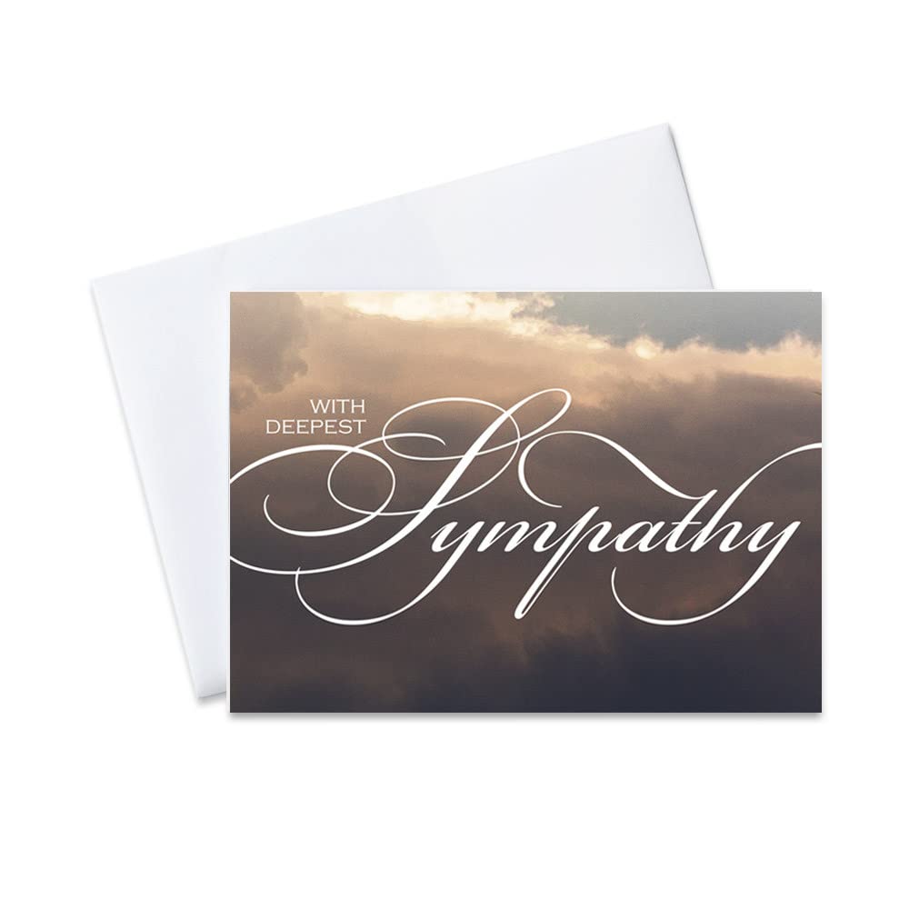 Sympathy Cards with Envelopes for Family and Business (Soft-Lit Sky) Bulk 25 Pack of Elegantly Designed Condolence Cards with Envelopes (5x7 inch - A7