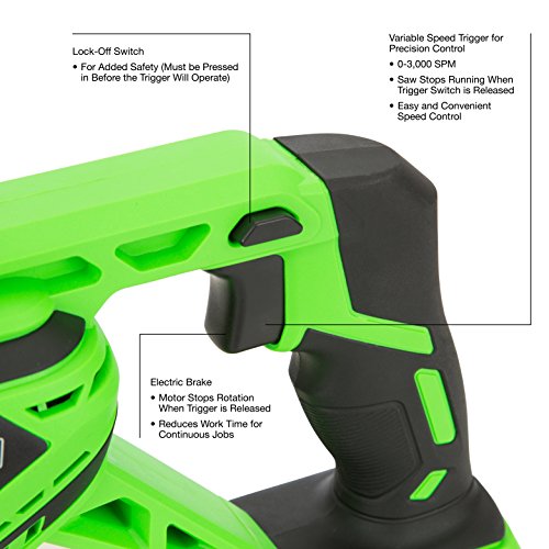 Oemtools 24491 20V Max Lithium-Ion Reciprocating Saw, Cordless Saw With Battery And Charger, Bi-Metal Saw Blade, Easy Blade Changes, Battery Operated Saw #TOP2