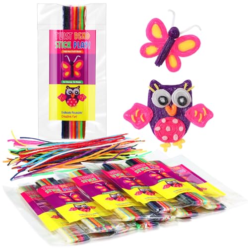 Crtiin 20 Packs Wax Craft Sticks 48 Pieces Per Bag with 12 Colors Bendable Yarn Molding Sculpting Sticks Reusable Wax DIY Handicraft for Travel Essential Party and School Project Supplies