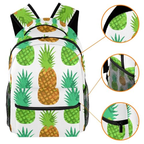 Sac à dos d'école ananas multicolore léger avec bretelles douces - 3
