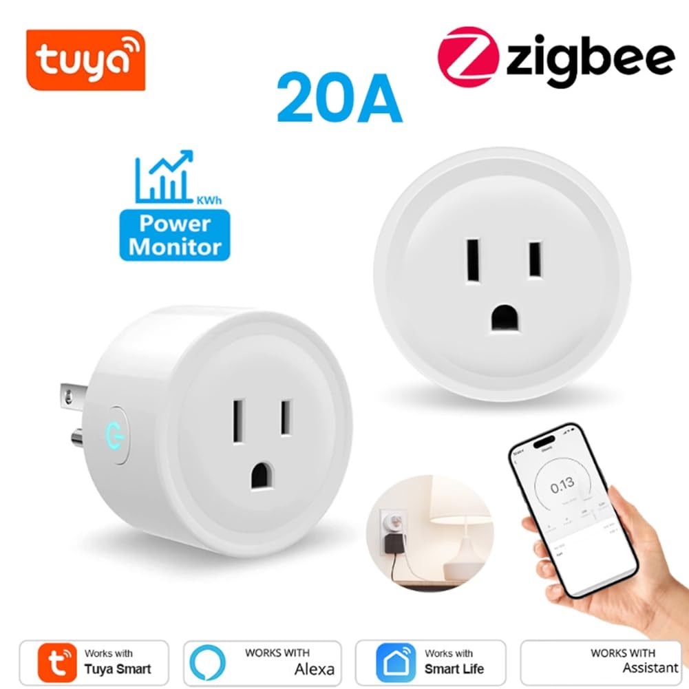 TUYA 20A Smart Plug Zigbee Socket with Power Monitor Timing Function Voice Control Works US Plug — view 2