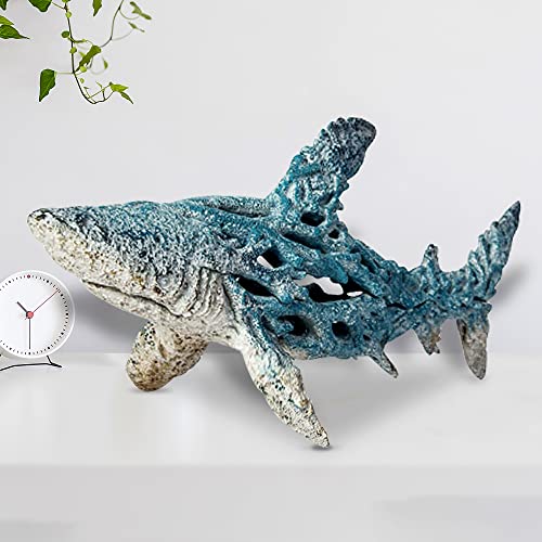 Nautical Ocean Decor Coral Reef Shark Beach Home Decor Coral Look Polystone Tabletop Collection (Turquoise) #TOP1