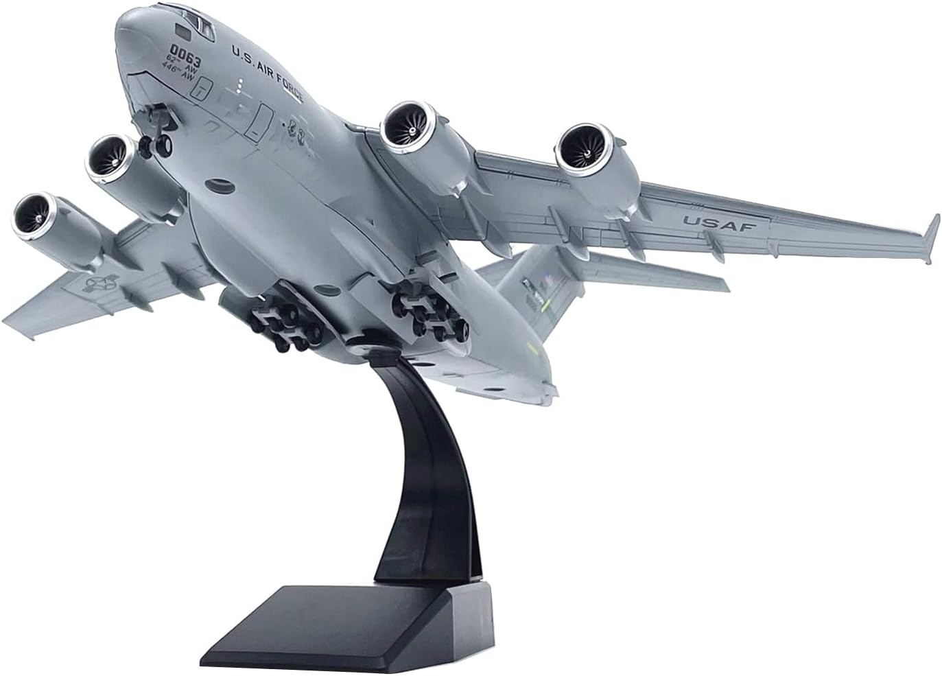 Alloy 1/200 Scale US Air Force C-17 Globemaster III Transport Aircraft Model with Display Stand