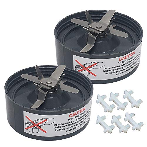 Joystar 2pcs update replacement parts of Cross Pro Extractor Blade with rubber mat,Compatible with NutriBullet blender NB102 900w series & NB101/NB101B/NB101S 600W Series