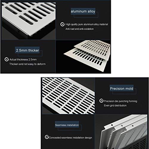 Rejilla de ventilación premium de aluminio dorado 200x650mm para muebles de diseño 4