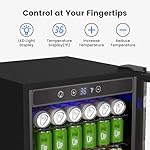 4.5 Cu.Ft Beverage Refrigerator Cooler - 145 Can Mini Fridge Glass Door for Soda Beer Wine, Small Refrigerator for Bedroom Office Home Bar, 4 Adjustable Shelves, Silver - Image 4