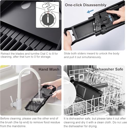 Image of DAYANIDHI Food Vegetables Chopper Mandoline Slicer | Vegetable Cutter Potato French Fries Graters Manual Shredder Efficiently Shred Grate (Black Vegetable)