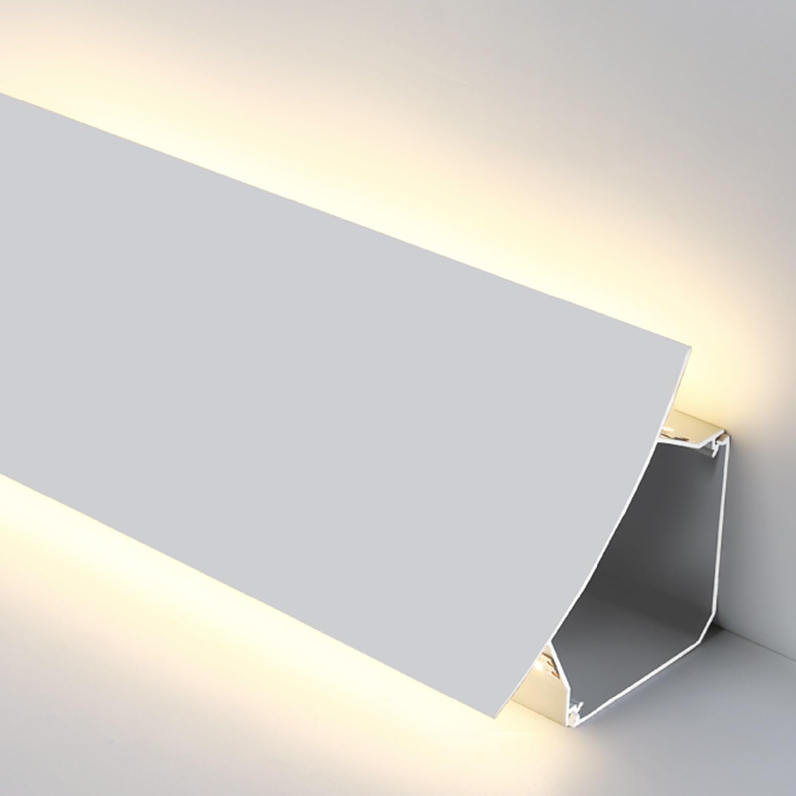 Générique Profil do aluminiowych taśm LED, 3-16 nóg, pośrednie oświetlenie dekoracyjne do domu, listwa gzymsowa do sufitu i szafki, powierzchniowy dyfuzor ścienny (3 m/118,1")